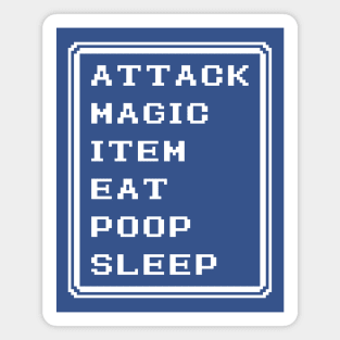 Final Fantasy Battle Menu Eat Poop Sleep Blue Mage Version Magnet